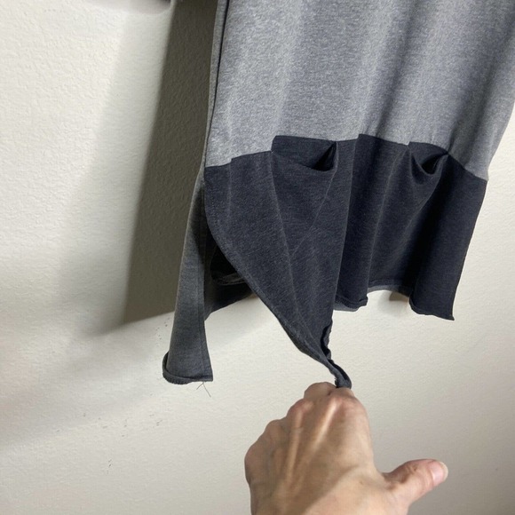 Shein Gray Color Blocked Pocketed Three Quarter Sleeve Dress L - Picture 4 of 10